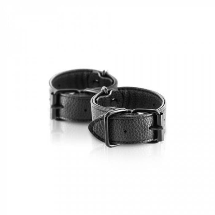 Adjustable black faux leather handcuffs Fetish Tentation - Image 3
