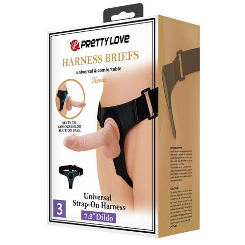 PRETTY LOVE – “KEVIN” UNIVERSAL STRAP-ON HARNESS WITH 7.2″ DONG FLESH - Image 8