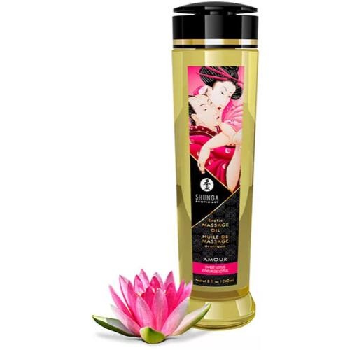 SHUNGA EROTIC MASSAGE OIL AMOUR SWEET LOTUS 240ML - Image 1