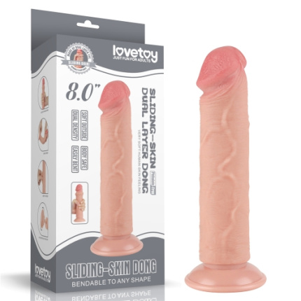 8” Sliding Skin Dual Layer Dong Flesh