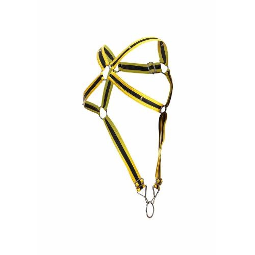 DNGEON Cross Cockring Harness Yellow - Image 2