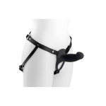 HOLLOW HARNESS H1 BLACK DILDO SIZE S, 14.2cm