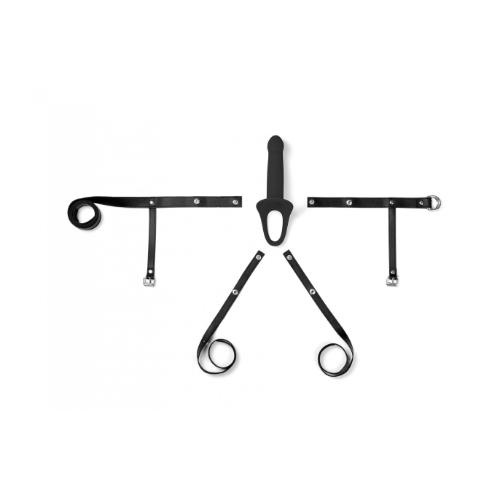HOLLOW HARNESS H1 BLACK DILDO SIZE S, 14.2cm - Image 3