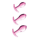 Σετ 3 Glossy Toys Νο. 17 Ροζ Γυαλινες Πρωκτικες Βυσματα - Image 2