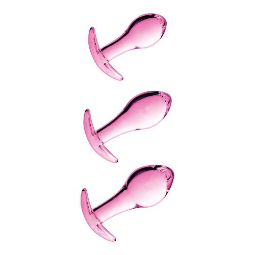 Σετ 3 Glossy Toys Νο. 17 Ροζ Γυαλινες Πρωκτικες Βυσματα - Image 2