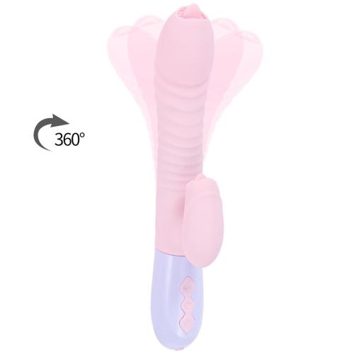 Wibrator-Silicone Vibrator USB 7 Function and Thrusting Function / Heating, pink - Image 7
