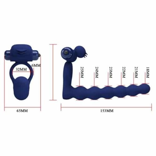 Pretty Love Ajmal vibrating Cock Ring with Anal Beads - Image 3