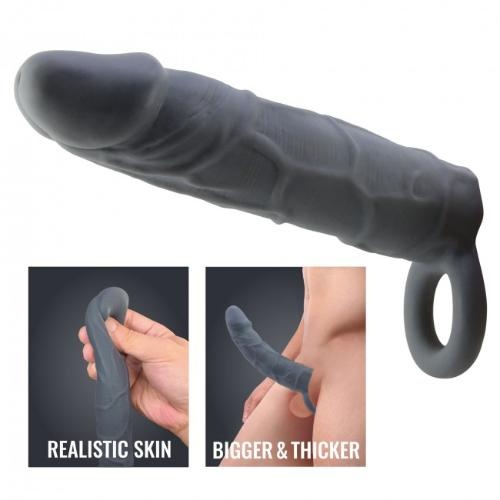 PRETTY LOVE – REALISTIC SKIN PENIS SLEEVE DARK GREY - Image 5