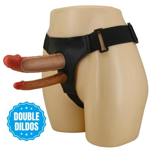 Pretty Love Keaven Harness Briefs with Hollow Double Dildo - Image 2