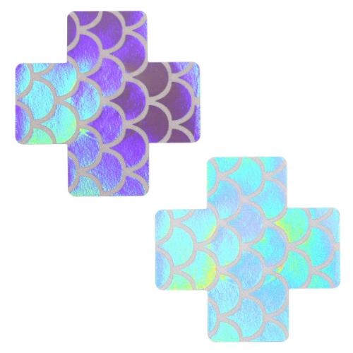 Mermaid X Cross Shape Breast Stickers - Image 1