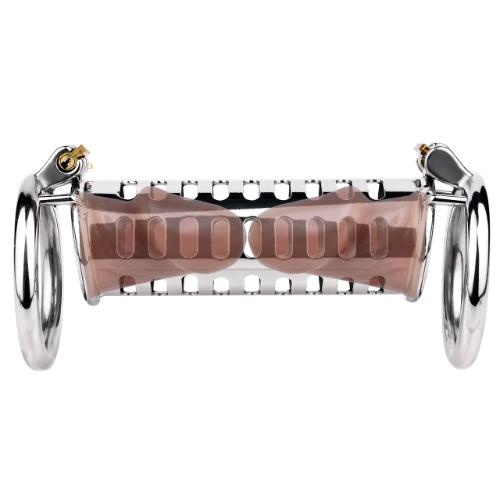 LustLink Duo Cock Ring – Ενα Διπλο Μεταλλικο  Κλουβι Αγνοτητας - Image 10