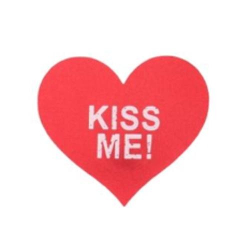 Glow In The Dark Kiss Me Heart Nipple Pasties Red - Image 1