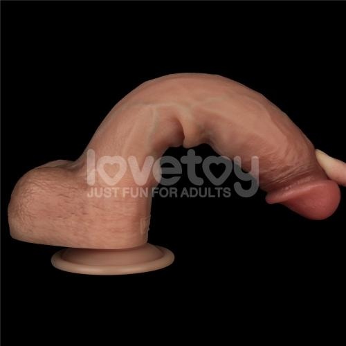 9” Sliding Skin Pro Dual Layer Silicone Dong - Image 4