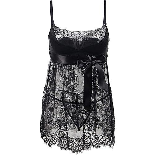 Lace Nightdress Sheer Sleepwear Plus Size - Image 5