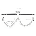 Leather Collar with Nipplle Clamp Spikes Chains - Image 3