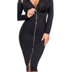 Long-sleeved, knee-length dress - Image 5