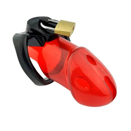 51V8vc2HNiL._UF1000,1000_QL80_ Rikers Locking Chastity Device – Red - Image 1