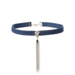 Metal Tassel Denim Collar - Image 2
