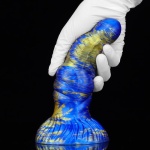 Mixed Colors 7.2 inch Realistic Dildo Blue-Gold - Image 2