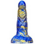 Mixed Colors 7.2 inch Realistic Dildo Blue-Gold - Image 5