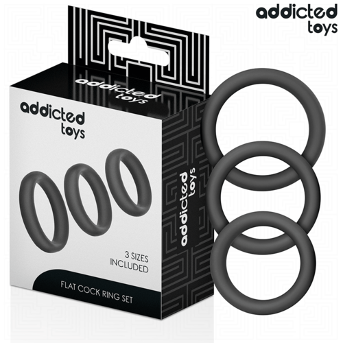 ADDICTED TOYS – SET OF FLAT SILICONE RINGS