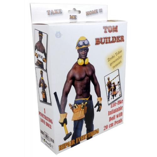 Black Doll Tom the builder – printed face – penis 20cm
