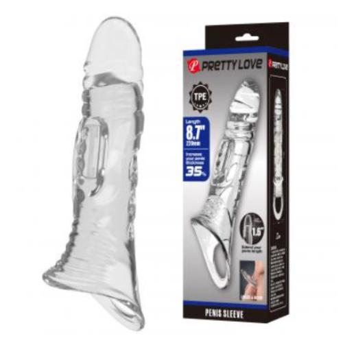 Pretty Love Penis Sleeve 1 (Clear) 8.7″